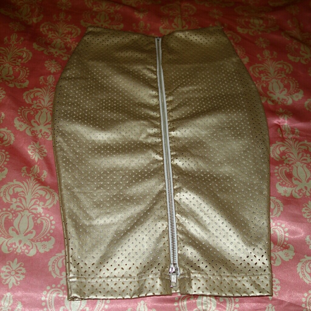 Black Milk Gold Pencil Skirt